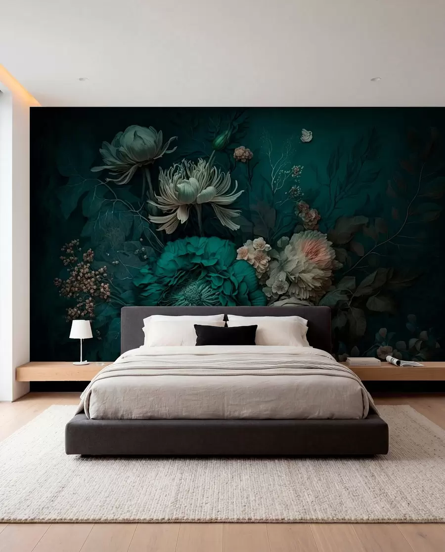 murales de pared noche de flores u75402