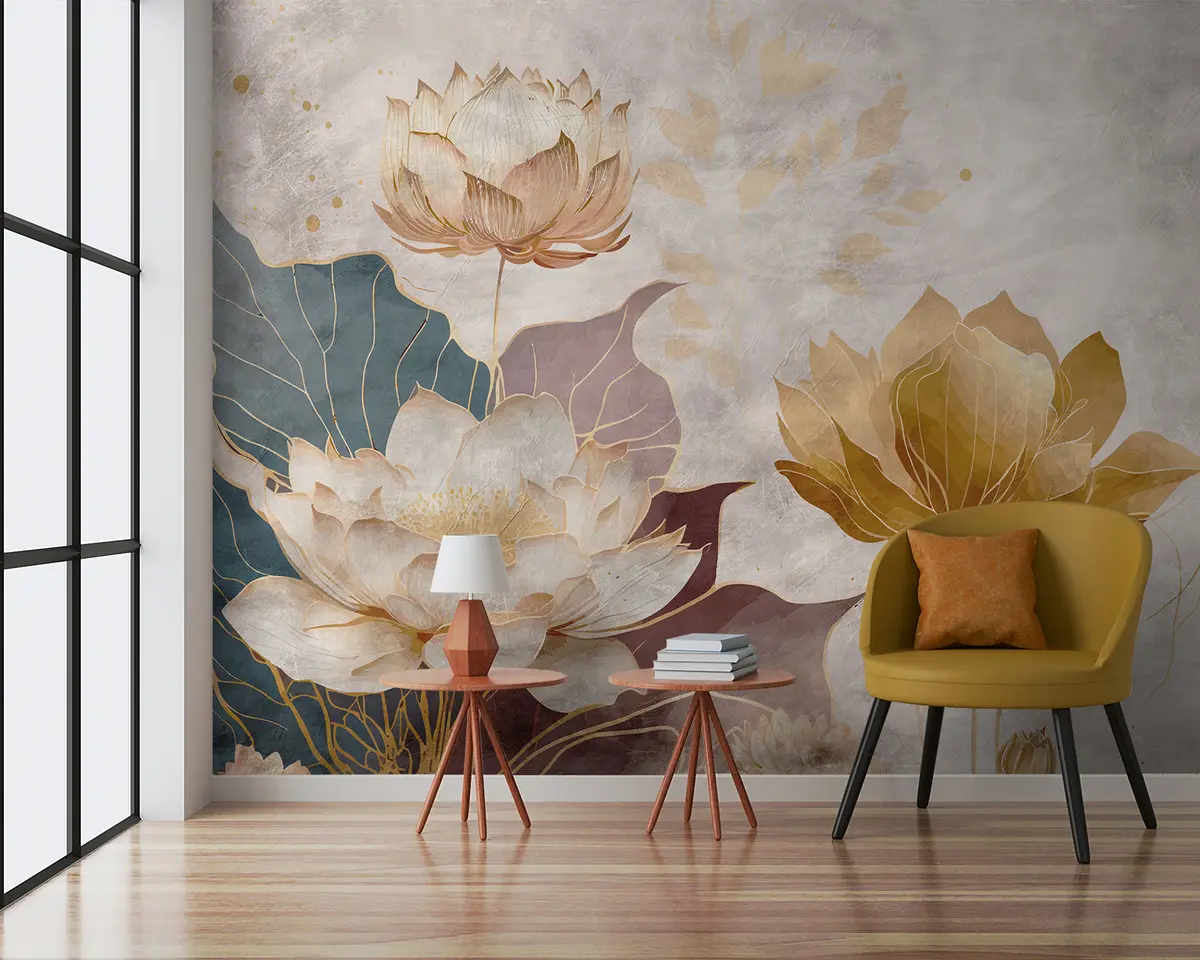 murales de pared Hermosas flores grandes u95418