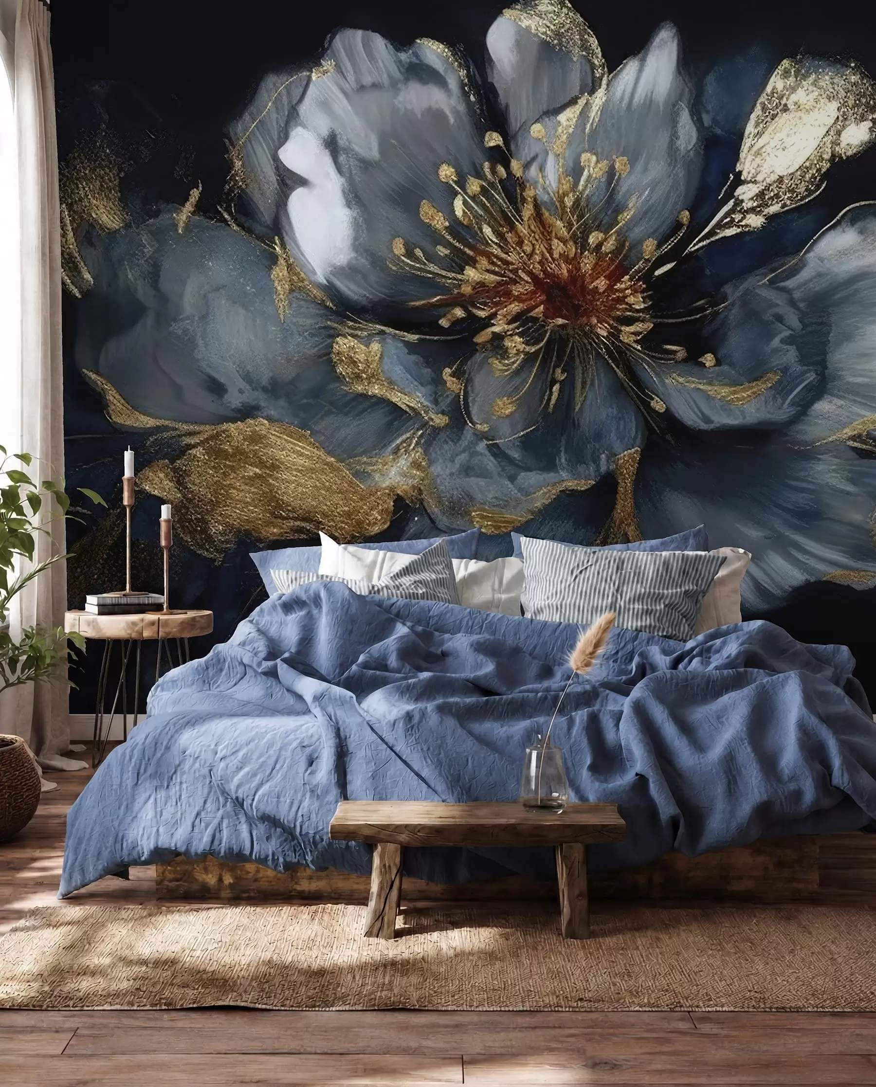 murales de pared Flor azul medianoche u95657