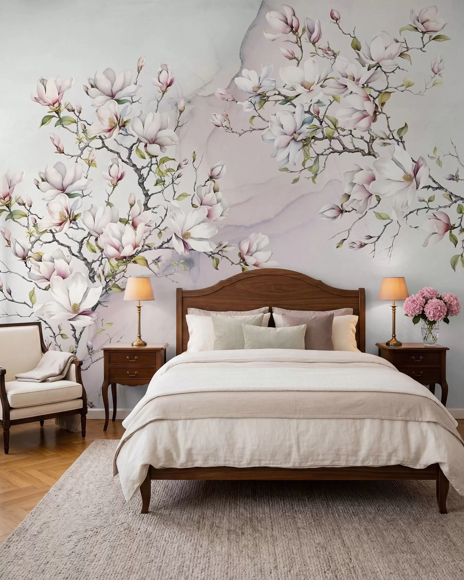 murales de pared Magnolia sobre mármol u96114