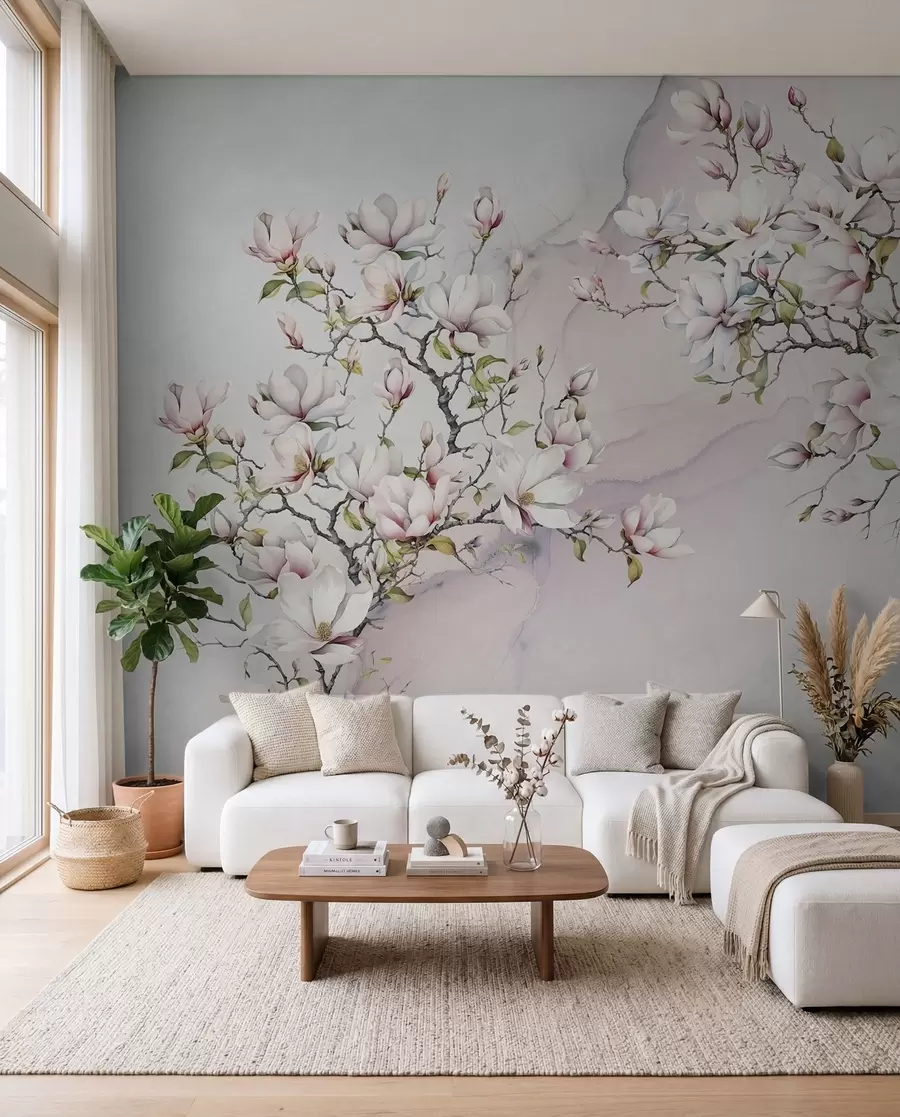 murales de pared Magnolia sobre mármol u96114