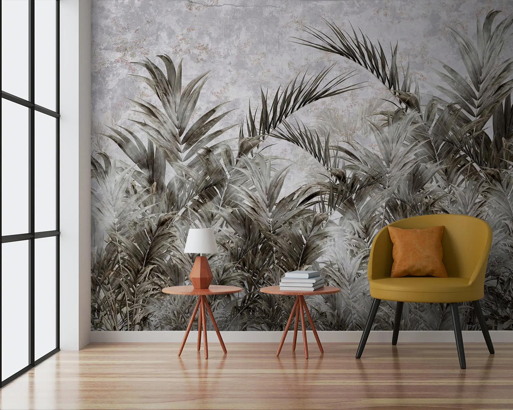 murales de pared Hojas tropicales en la niebla u96072