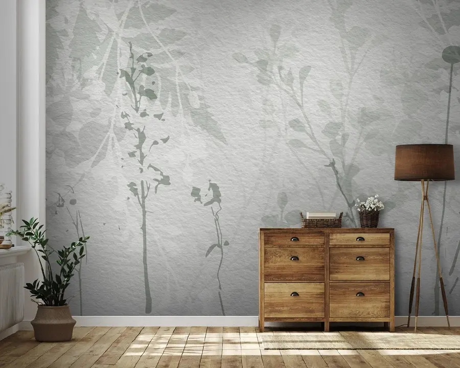 murales de pared Fondo floral acuarela en tonos beige u96104