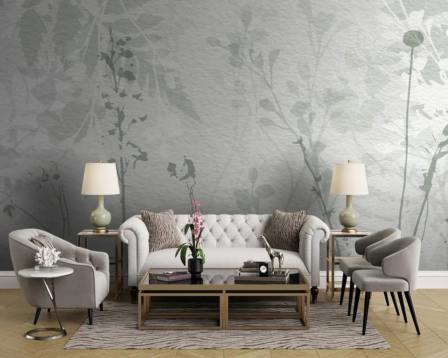 murales de pared Fondo floral acuarela en tonos beige u96104