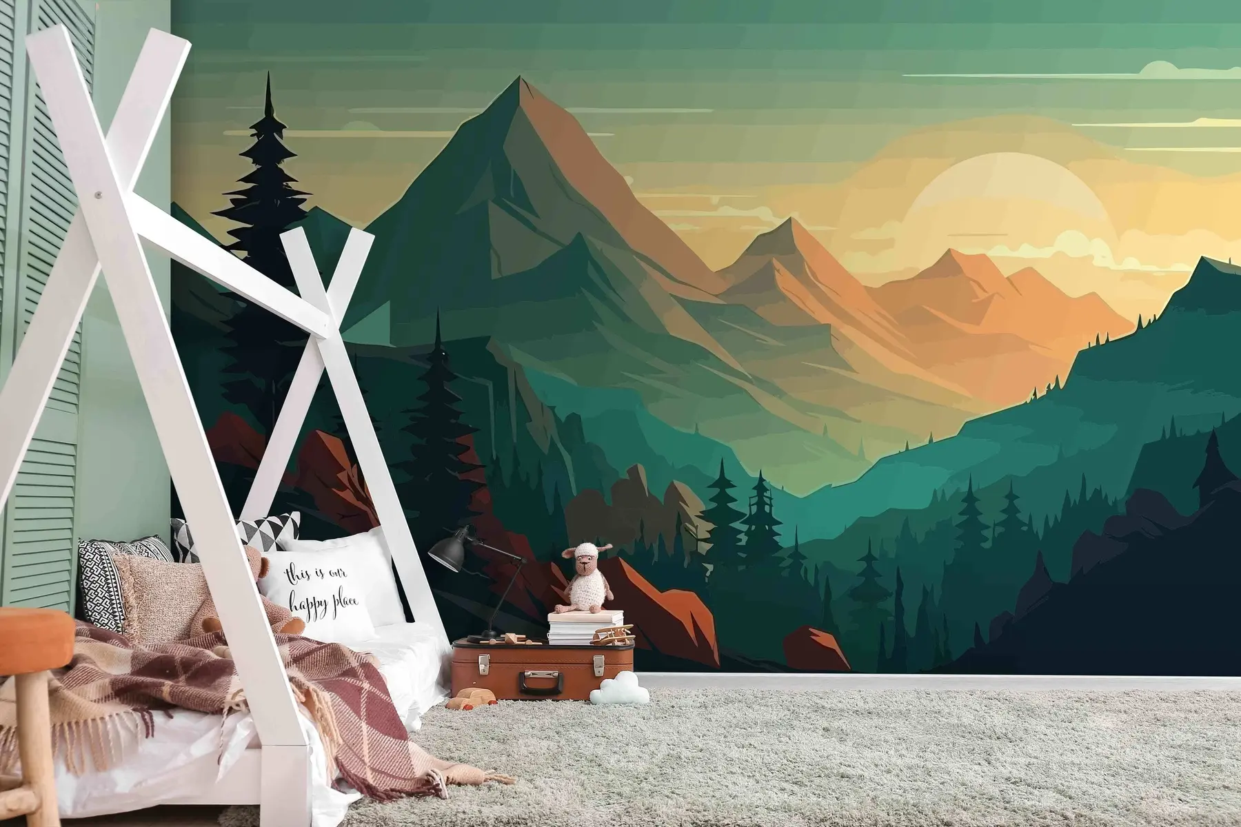 murales de pared Paisaje de montaña tranquilo u96028