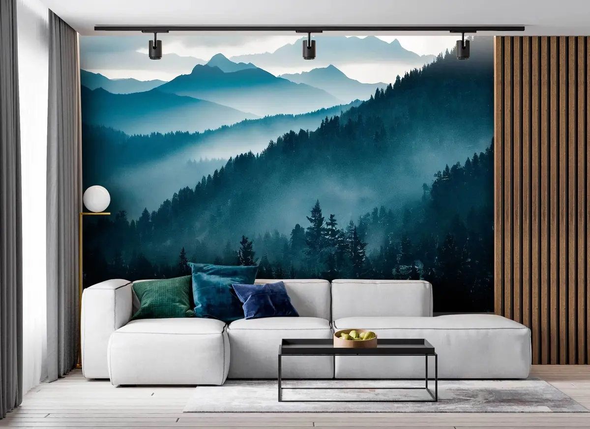 murales de pared Paisaje de montaña mundo azul u96041