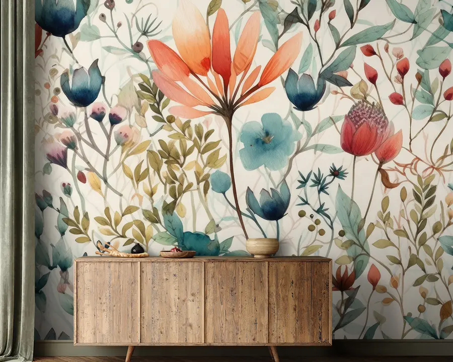 murales de pared Flores en colores pasteles u96261