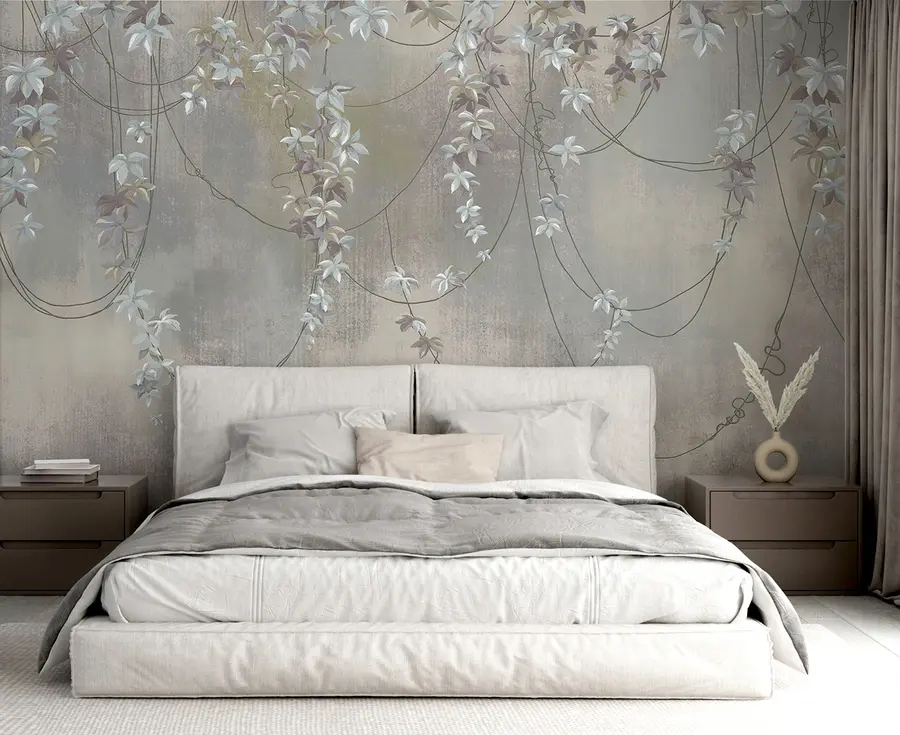 murales de pared Ramas colgantes con hojas y flores u95926
