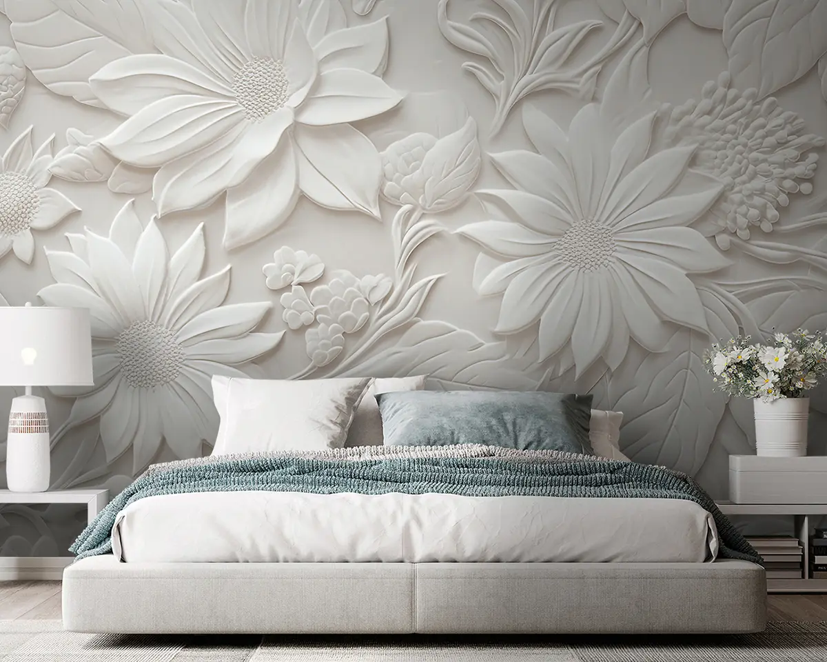 murales de pared flores en 3D u96695