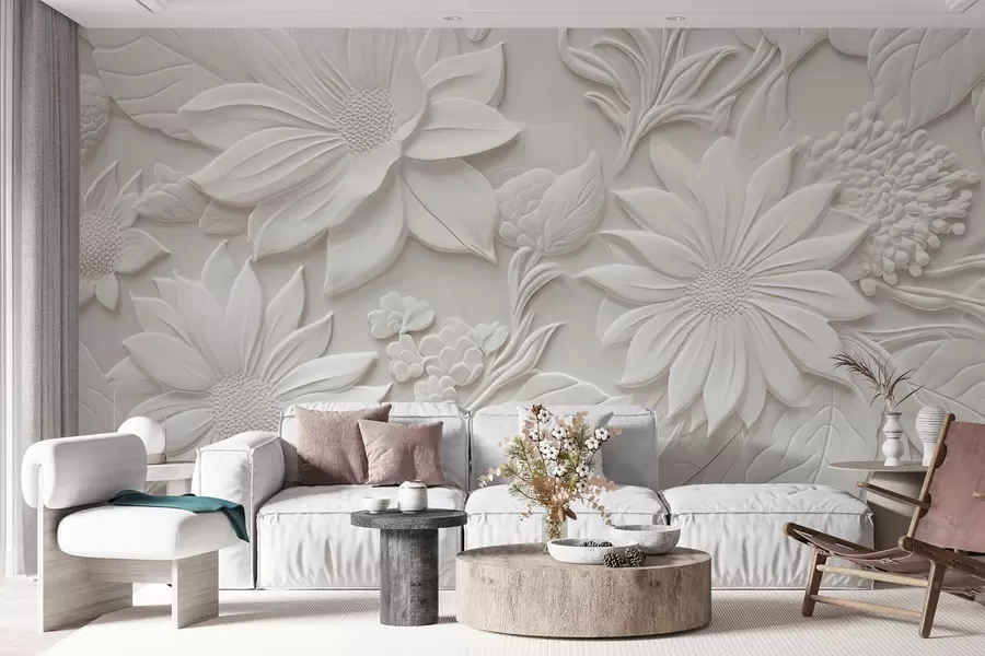 murales de pared flores en 3D u96695