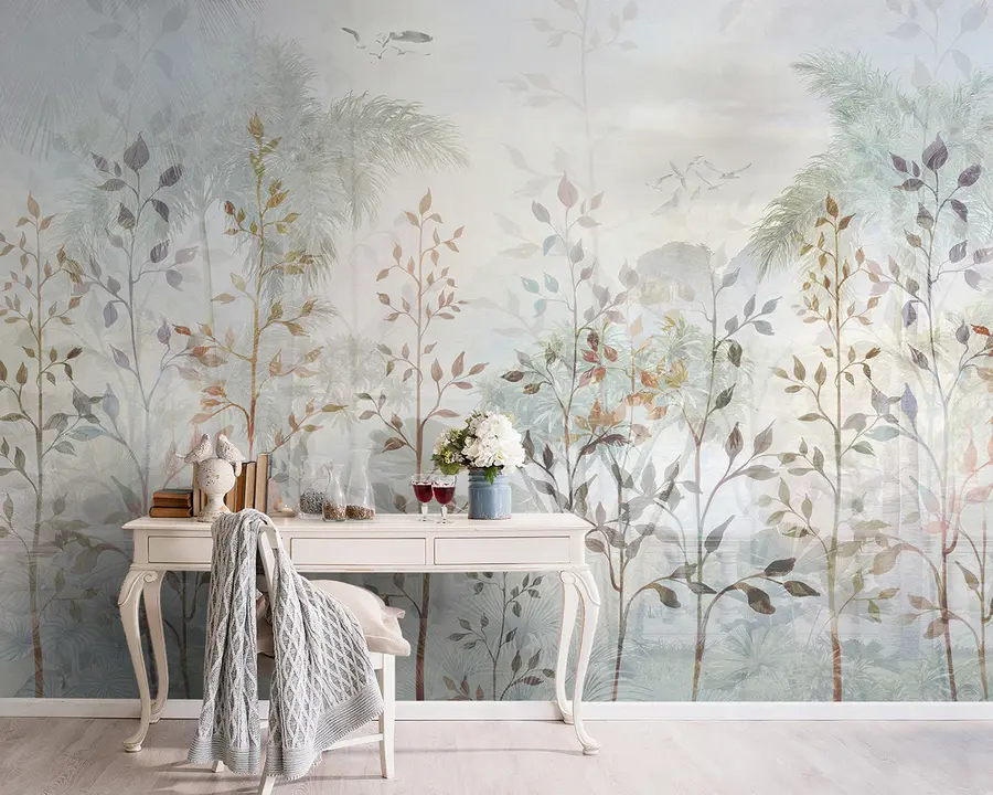 murales de pared paisaje con plantas y arboles u96446