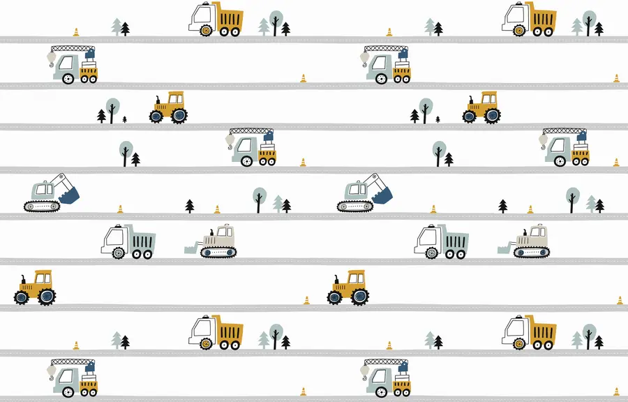 murales de pared Camión, tractor, grúa de carga, bulldozer, excavadora u96465