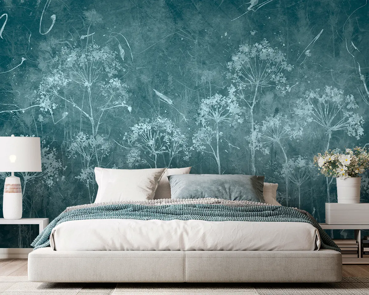 murales de pared Flores silvestres en estilo grunge u96551