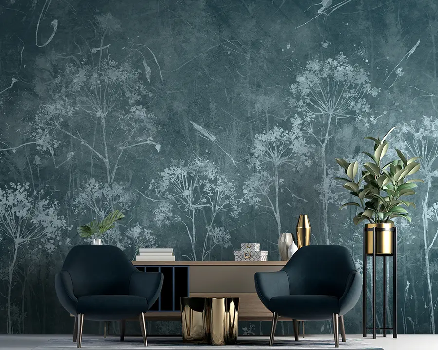 murales de pared Flores silvestres en estilo grunge u96551