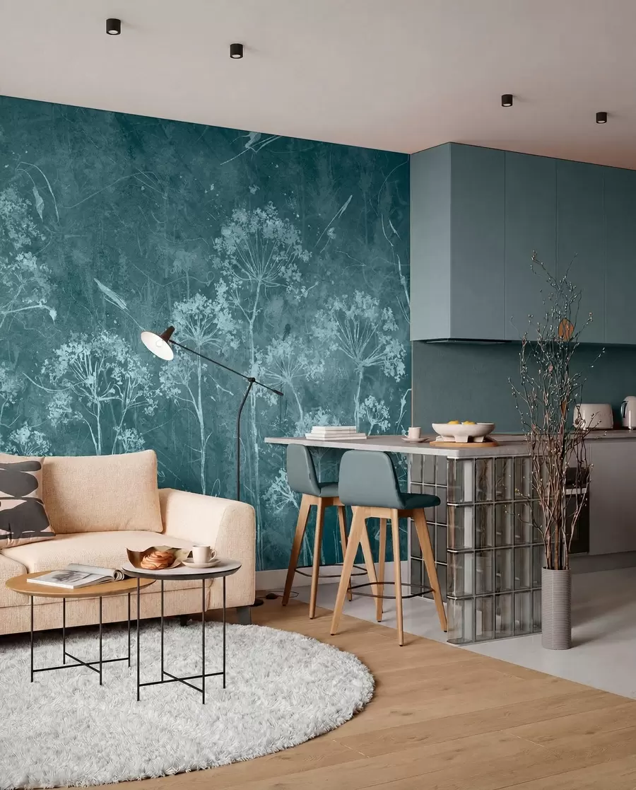 murales de pared Flores silvestres en estilo grunge u96551