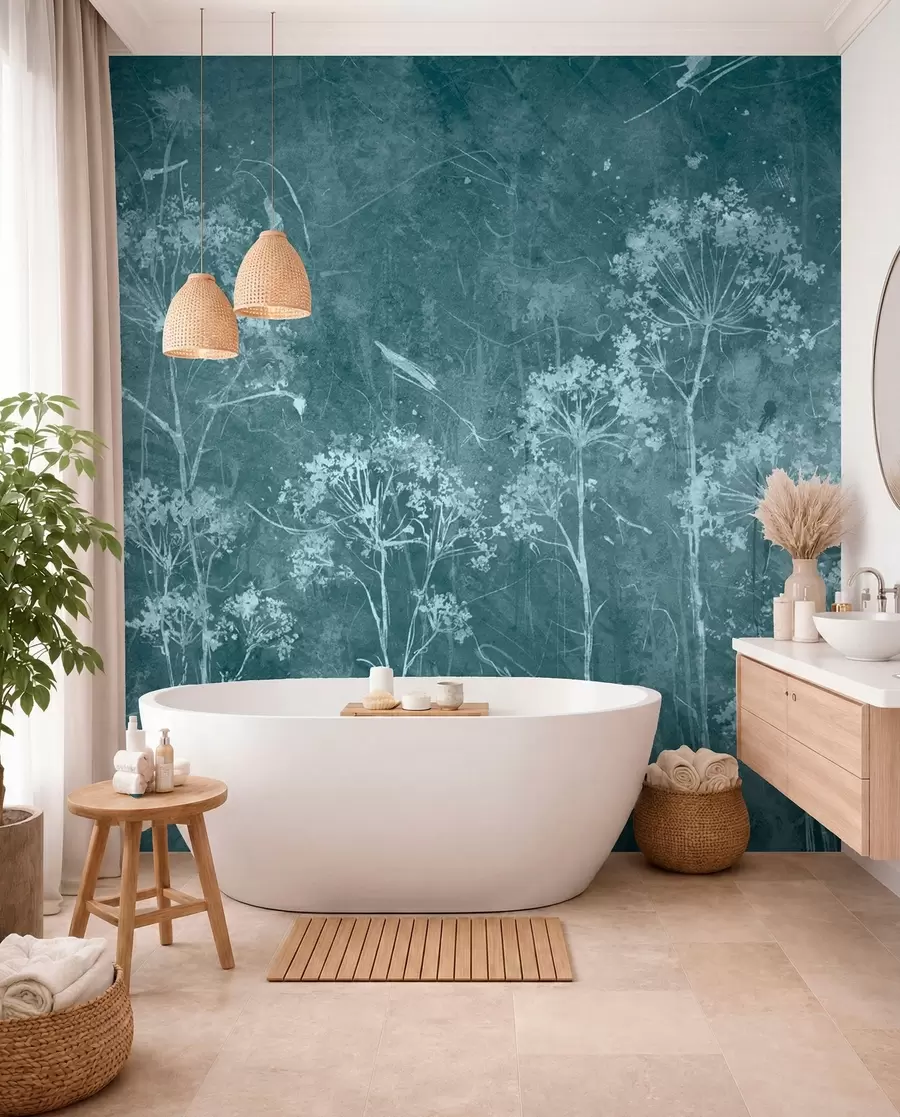 murales de pared Flores silvestres en estilo grunge u96551