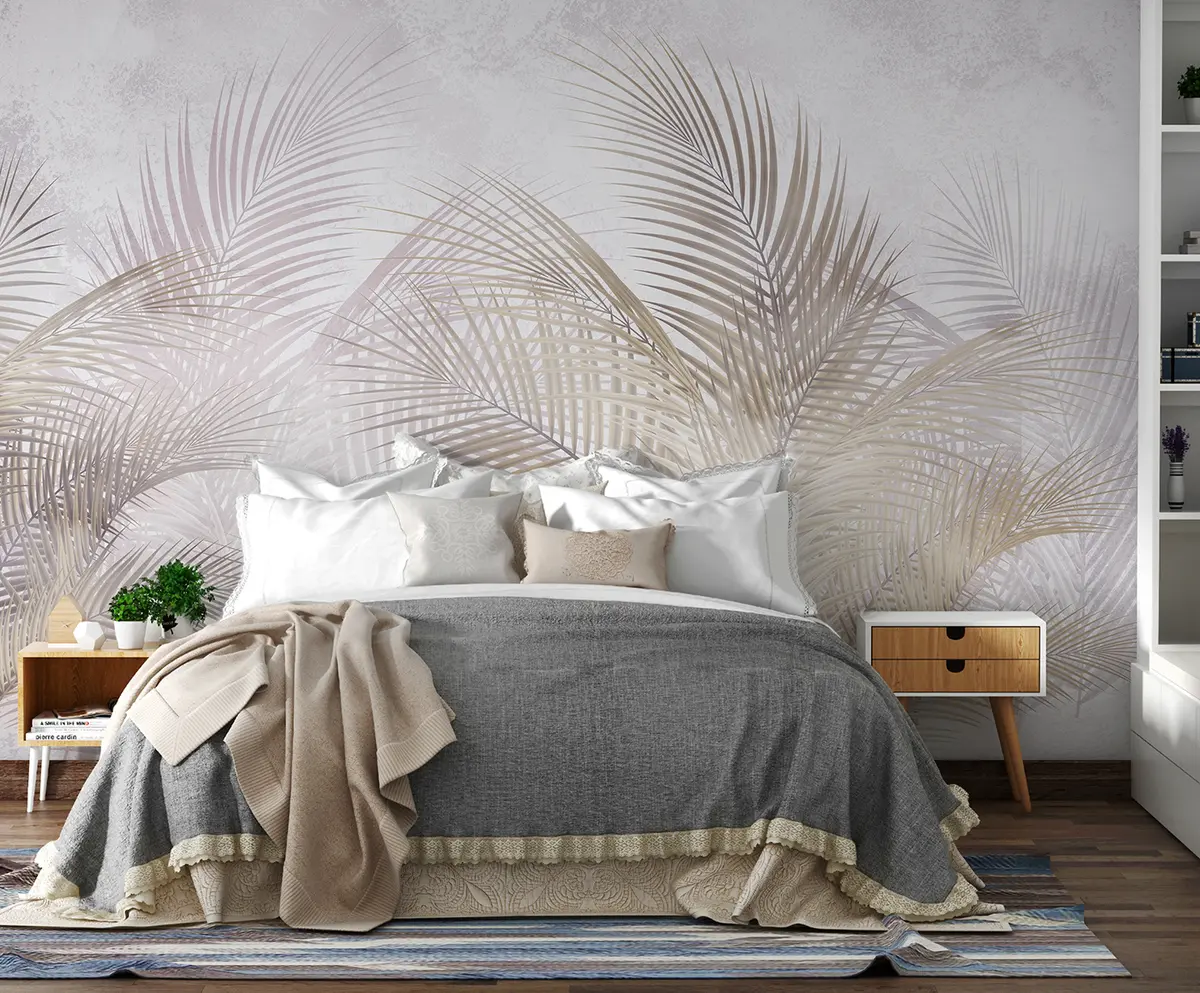 murales de pared árboles y hojas tropicales u96860