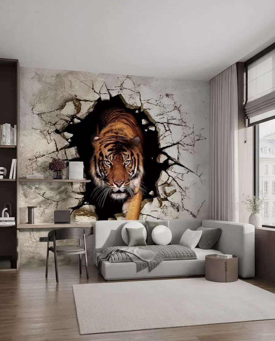 murales de pared tigre 3D u97031