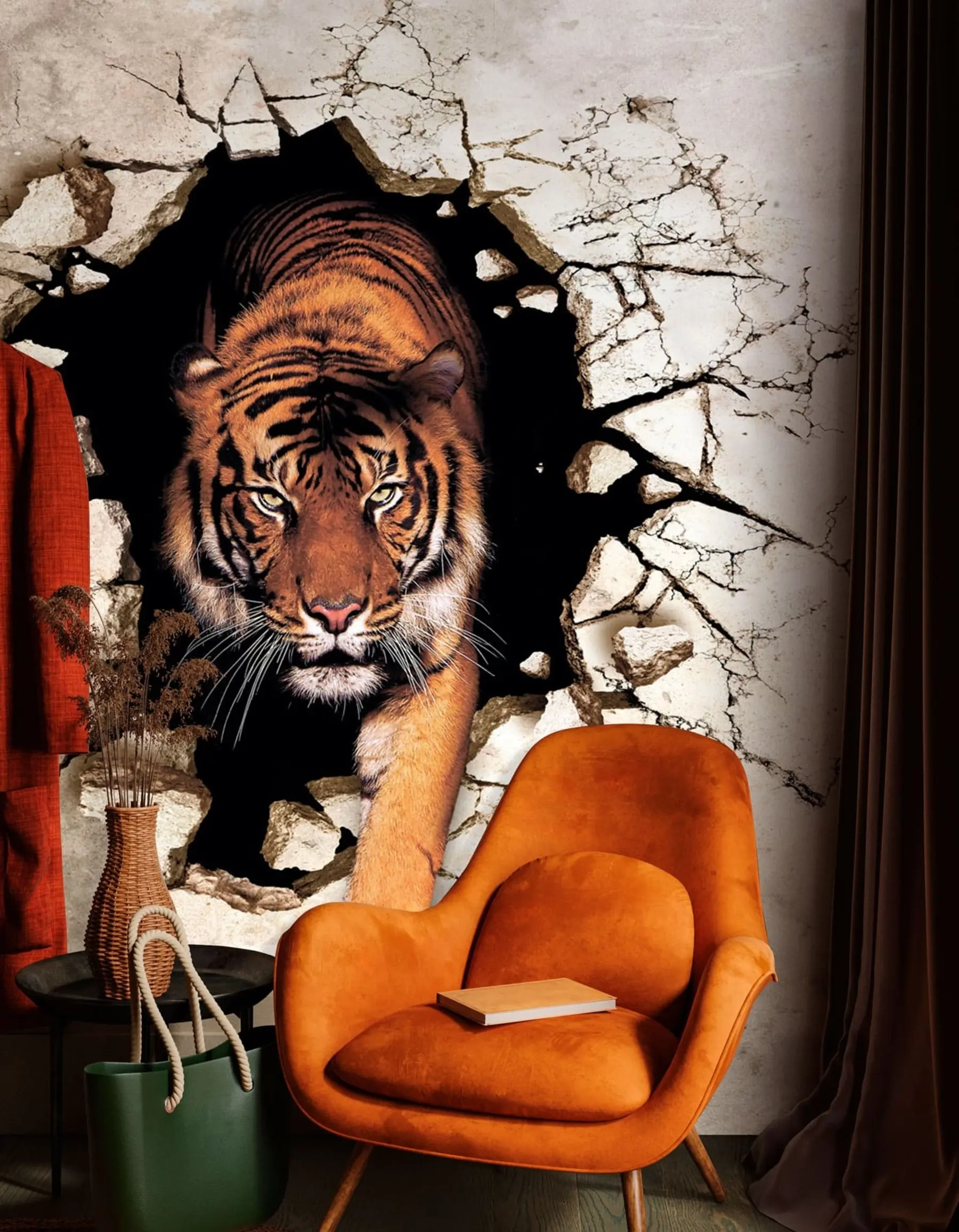 murales de pared tigre 3D u97031