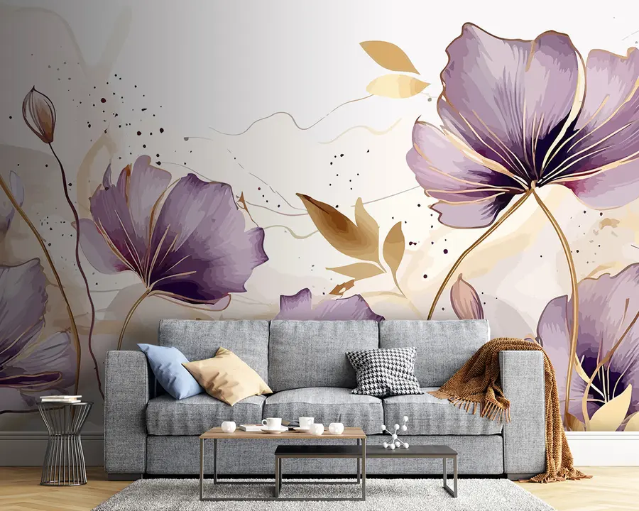 murales de pared flores lilas u96954