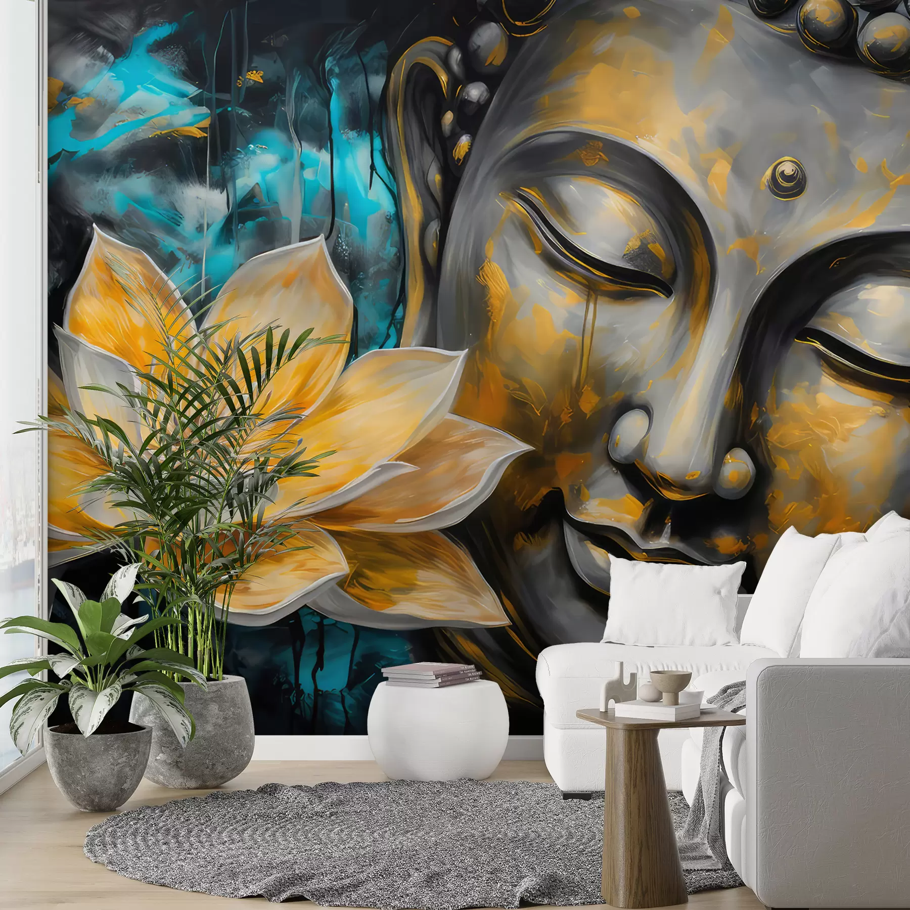 murales de pared Flor de loto y Buda u96961