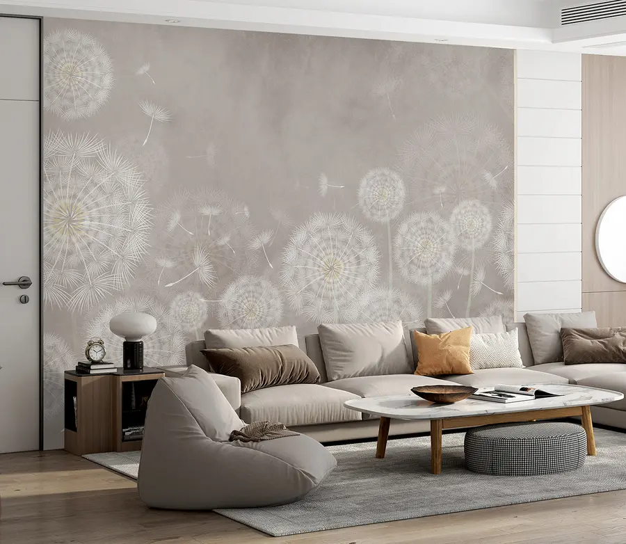 murales de pared Dientes de león sobre fondo texturizado u95374