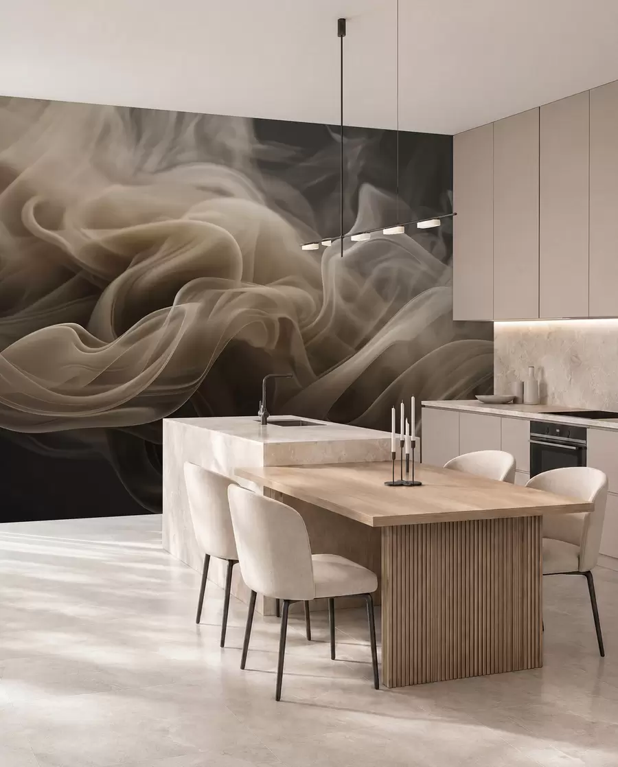 murales de pared Olas abstractas de humo u96591
