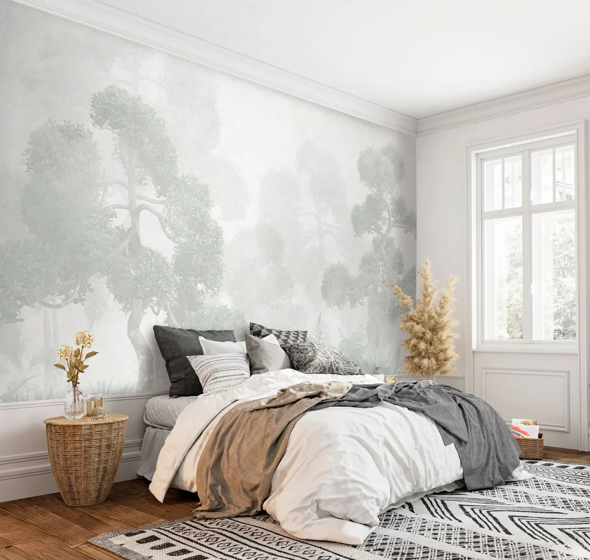 murales de pared Árboles y hojas tropicales. u97399