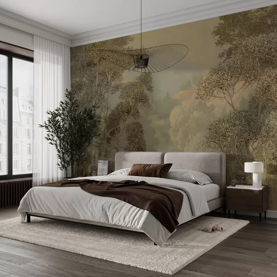 murales de pared Bosque tropical en tonos marrones u97403