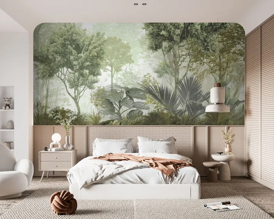 murales de pared Mañana en lo más profundo del bosque u97409