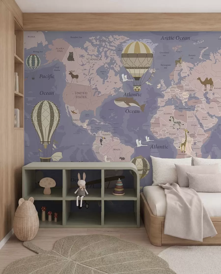 murales de pared Atlas violeta de vuelos inglés u36066v4