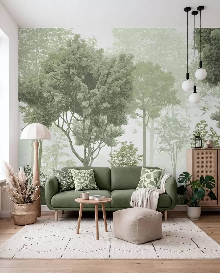 murales de pared Claro del bosque en verde u72134v2