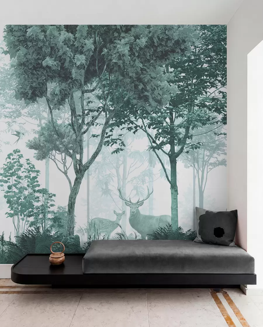 murales de pared Bosque mágico en color turquesa u72134v3