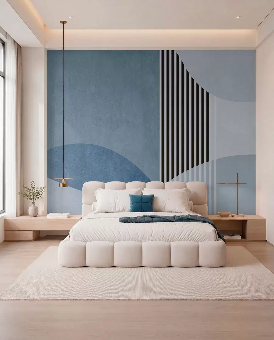 murales de pared Arcos retro en azul u74075v1