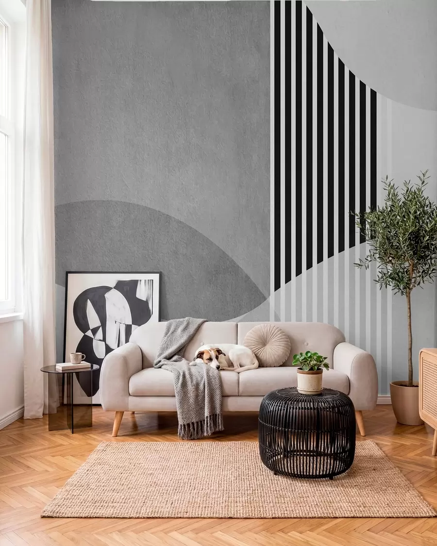 murales de pared Estilo retro abstracto en gris u74075v2