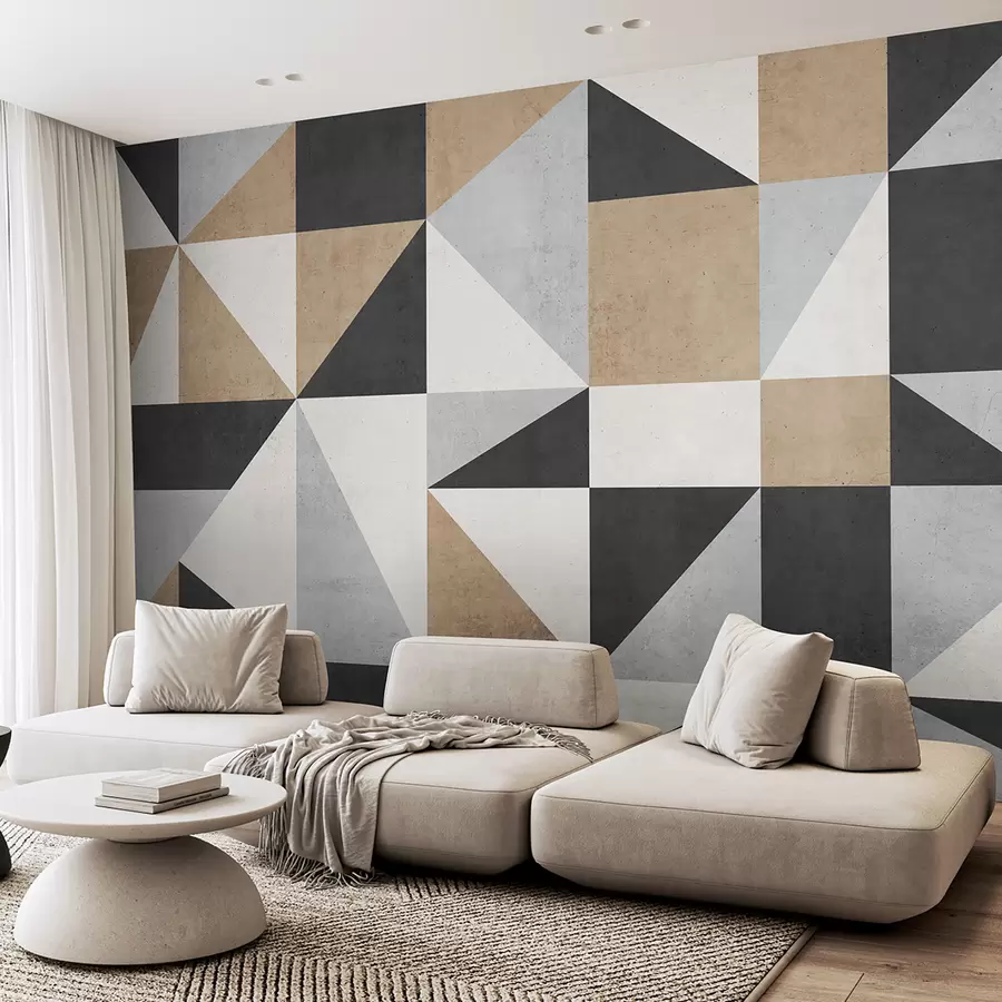 murales de pared Abstracción geométrica en un muro de hormigón u97643