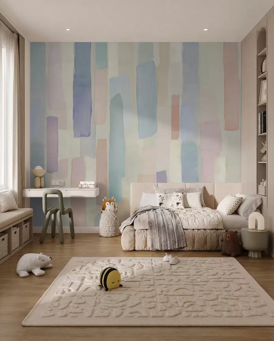 murales de pared Rayas pastel a pincel u97869
