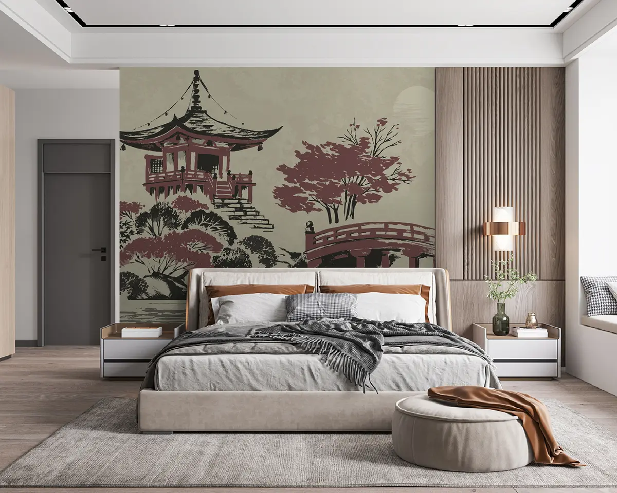 murales de pared Paisaje otoñal en Kioto u97635