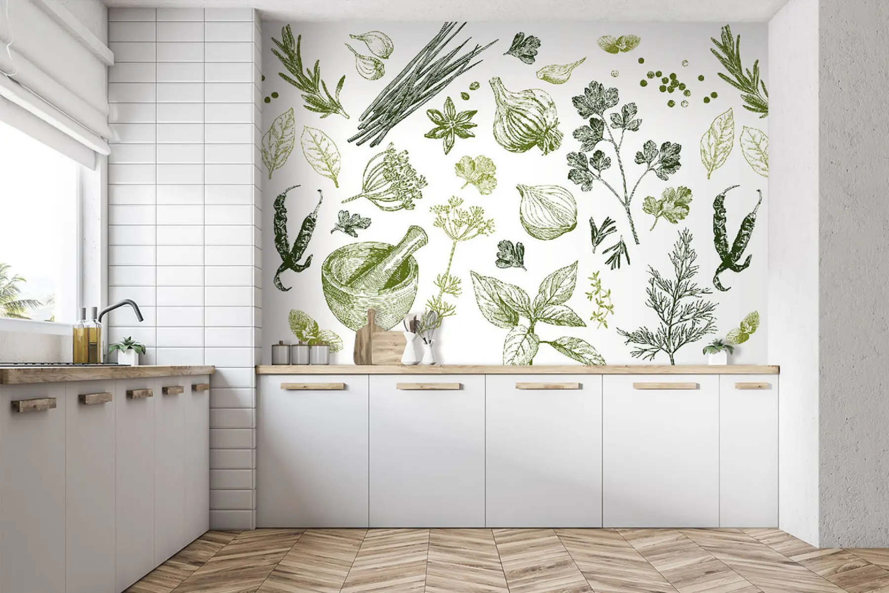 murales de pared Variedad de hierbas u97434
