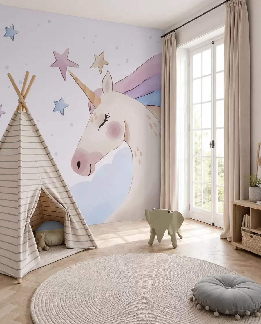 murales de pared Crin estelar de unicornio u97532