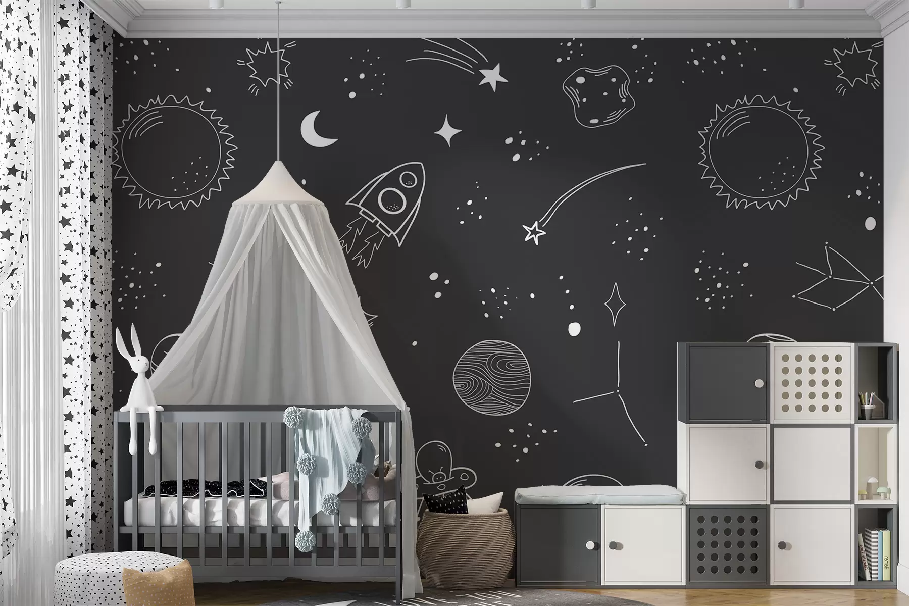 murales de pared Dibujo espacial a mano u97582
