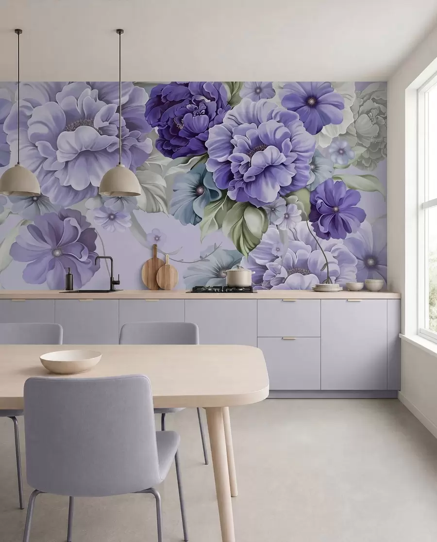 murales de pared Delicadas flores azules u59900v2