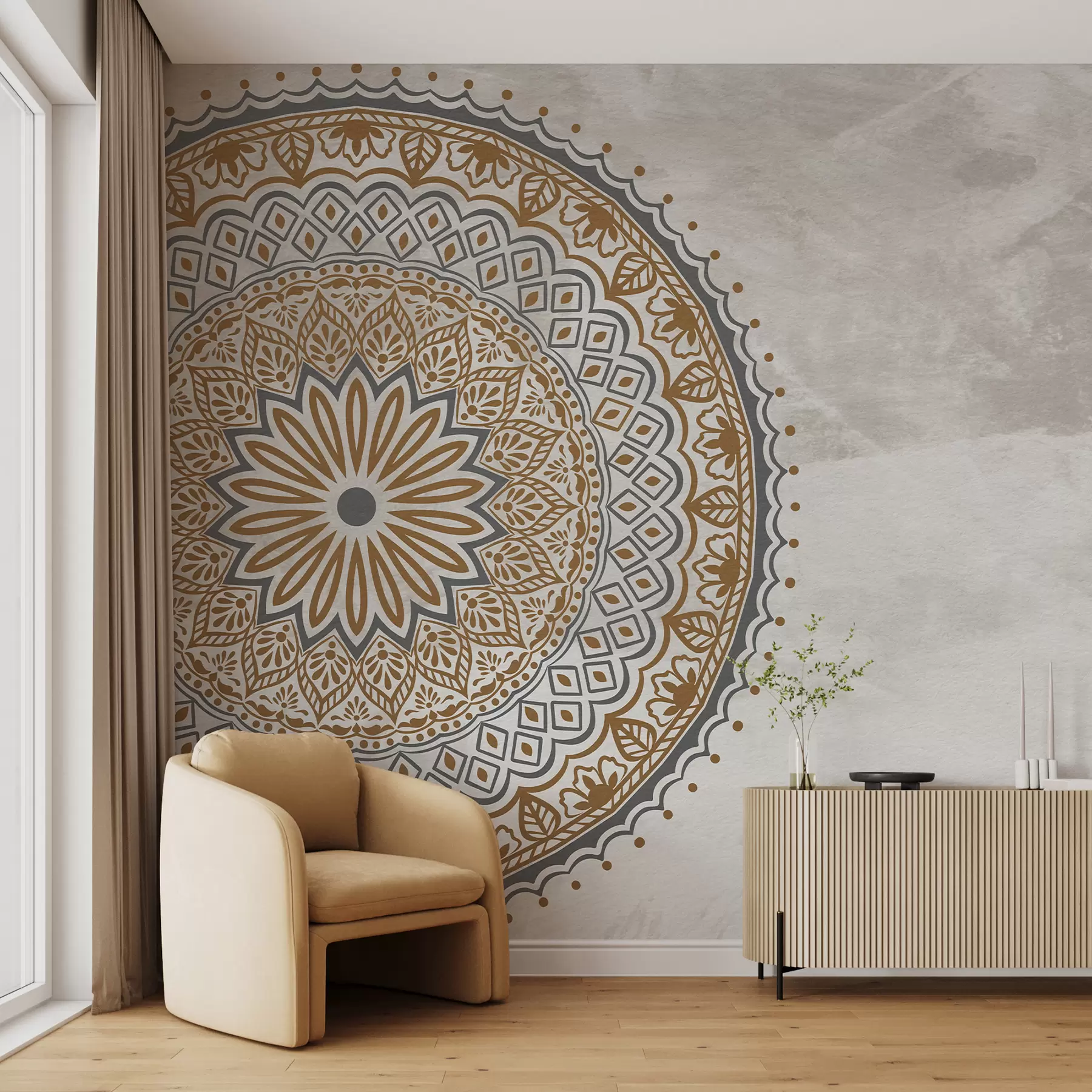 murales de pared Sinfonía otoñal del mandala u98495v1