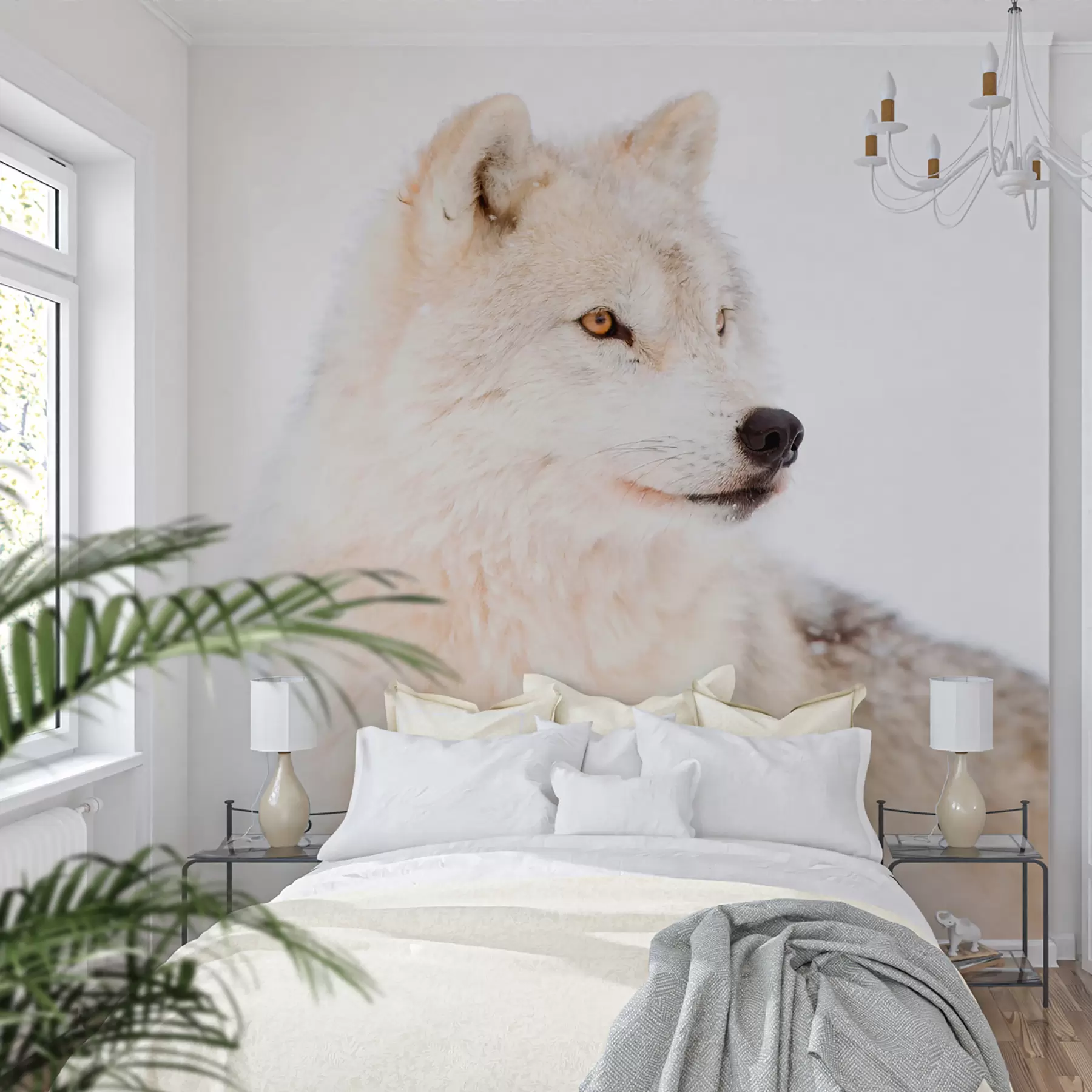 murales de pared Retrato de lobo blanco u98189