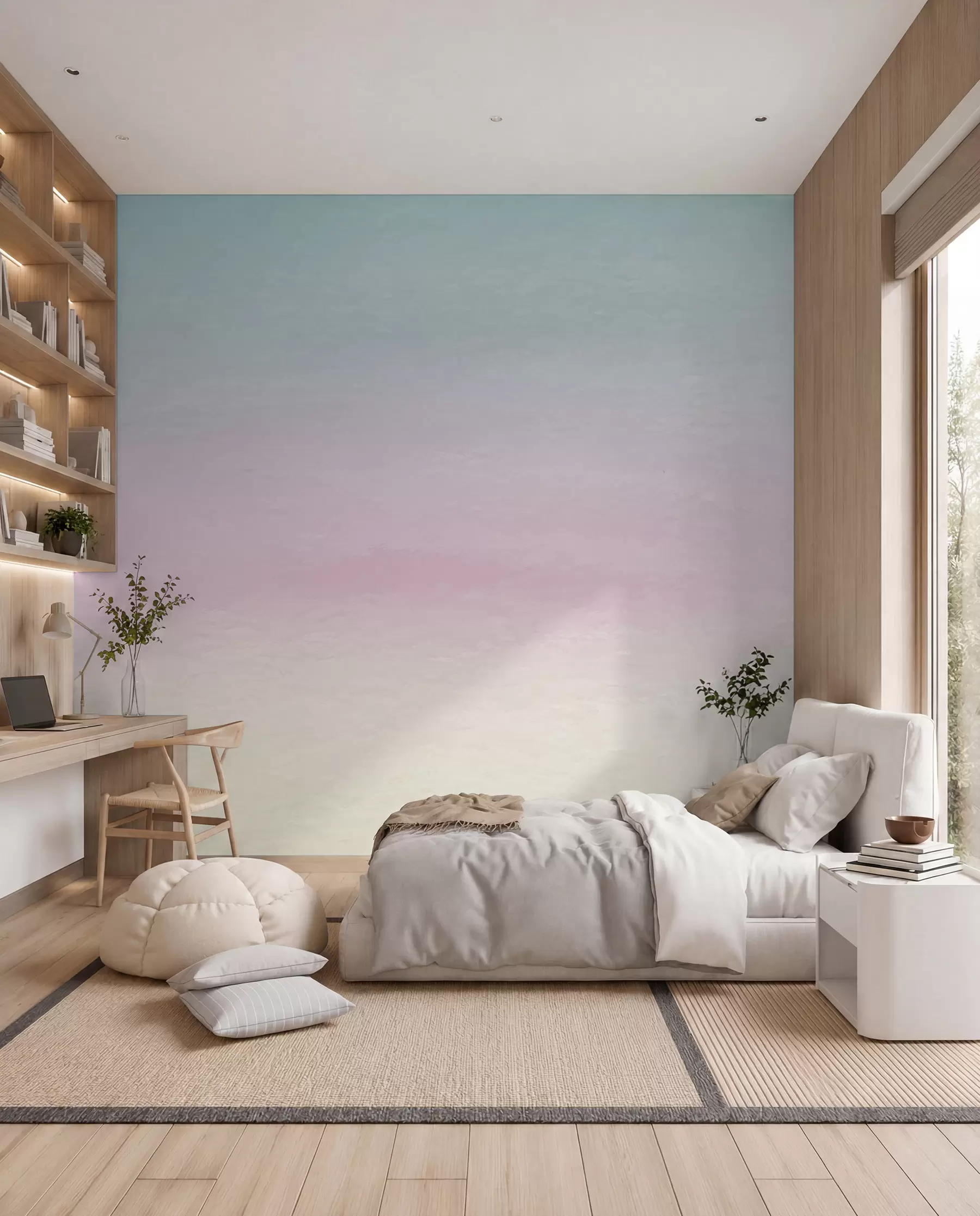 murales de pared Degradado del rosa al azul u98238