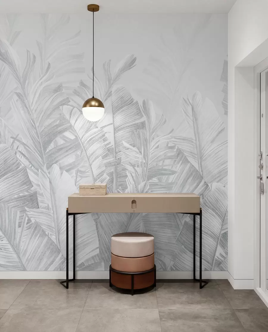 murales de pared Encaje tropical — Gris plata u98951v2