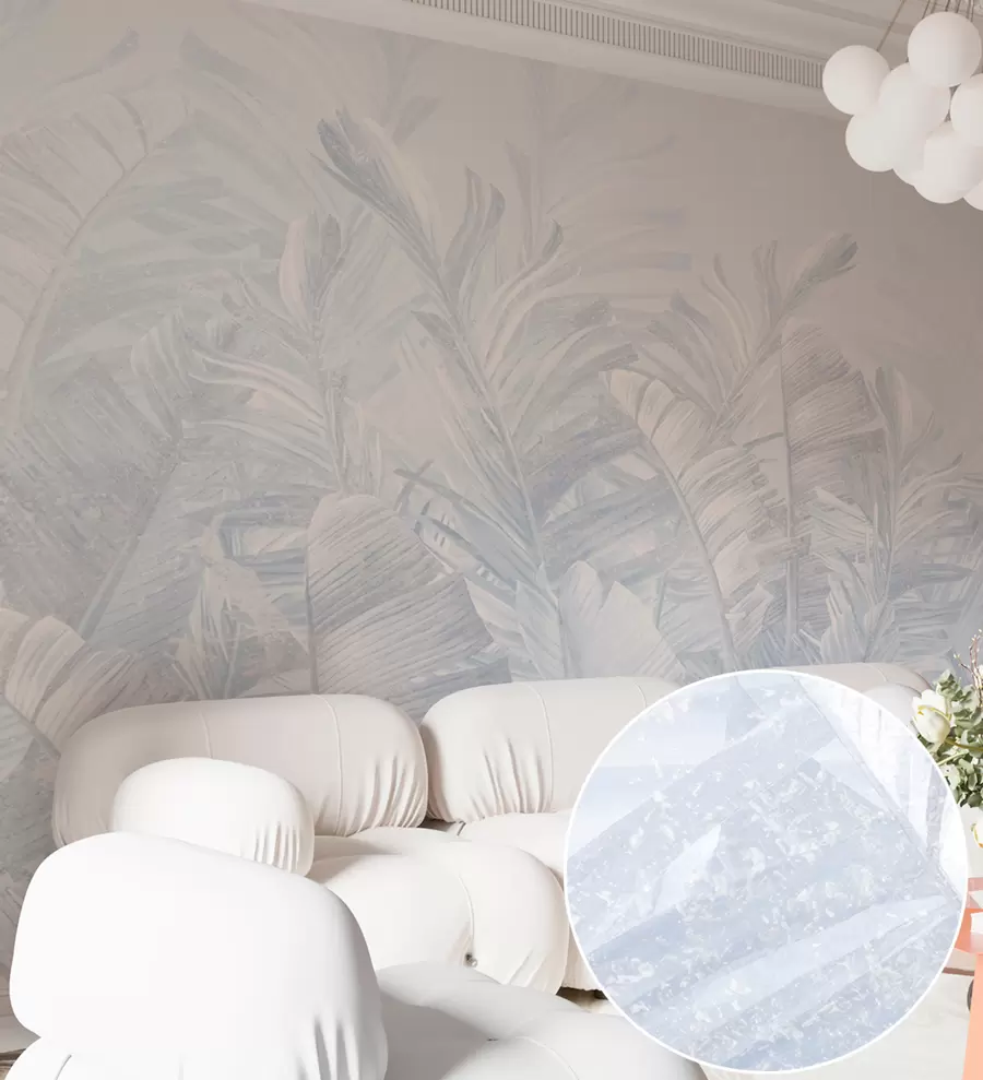 murales de pared Hojas azules tropicales de moda u98951v5