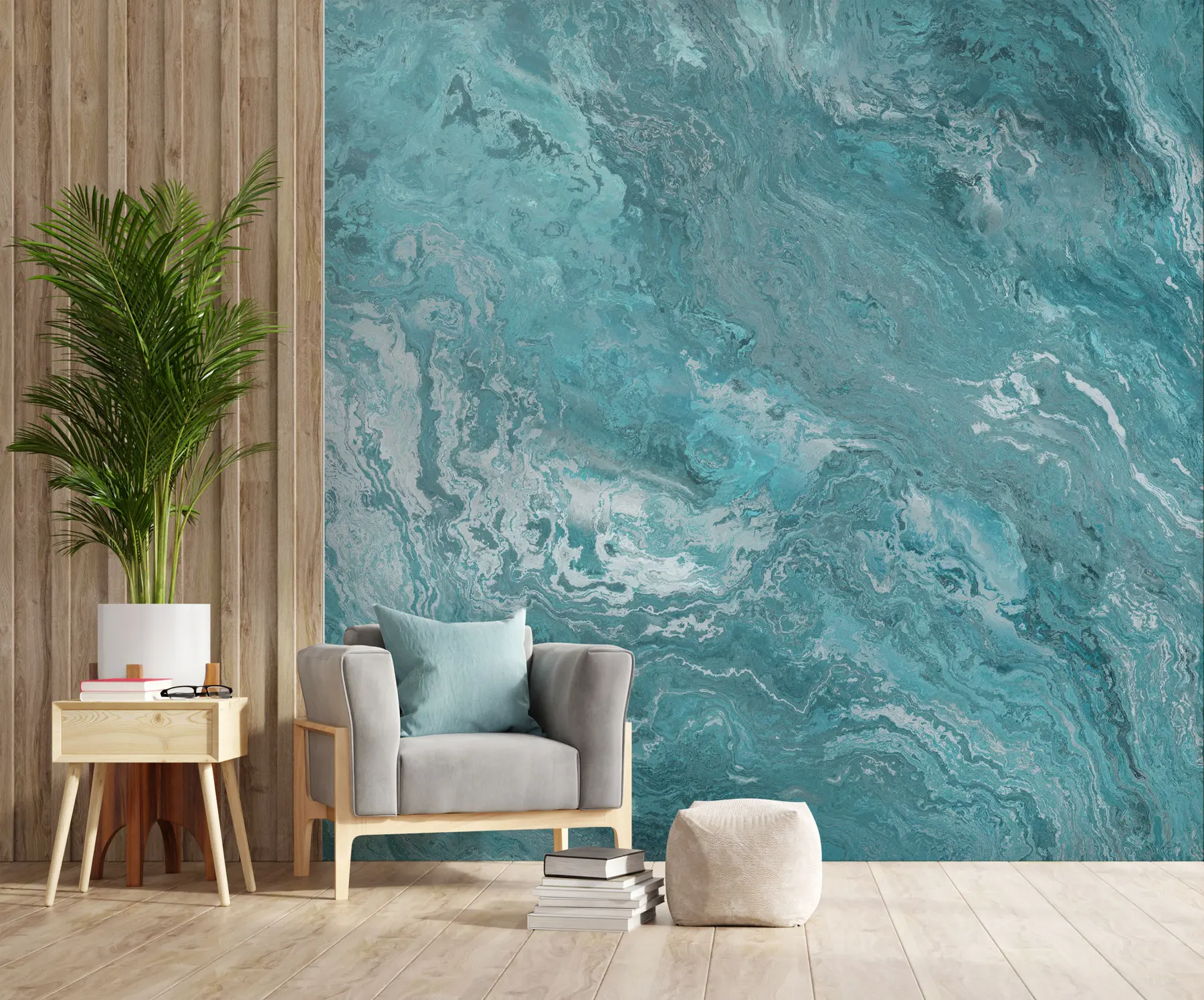 murales de pared Textura aguamarina u96330