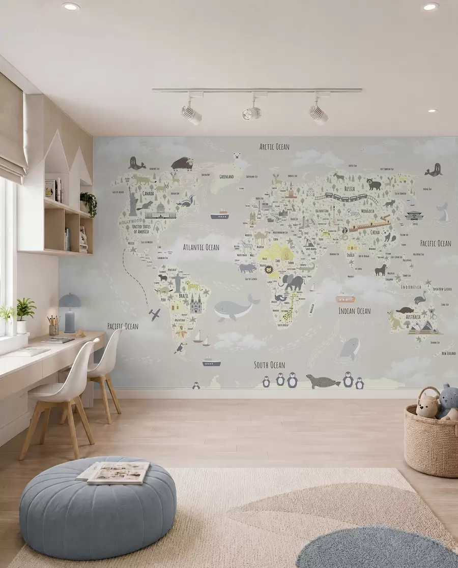 murales de pared Atlas de maravillas en arena u96587v1