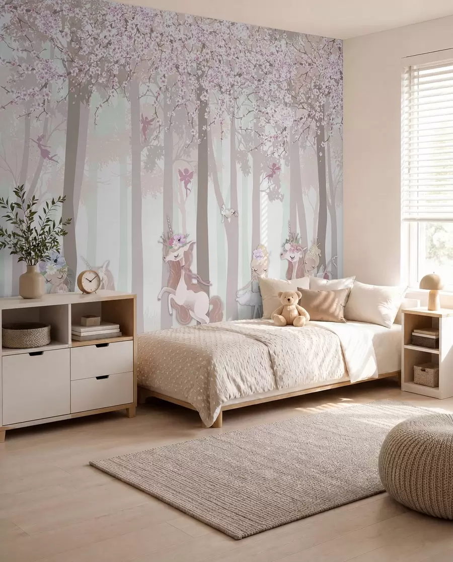 murales de pared Princesas en el bosque florido u98694